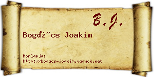 Bogács Joakim névjegykártya